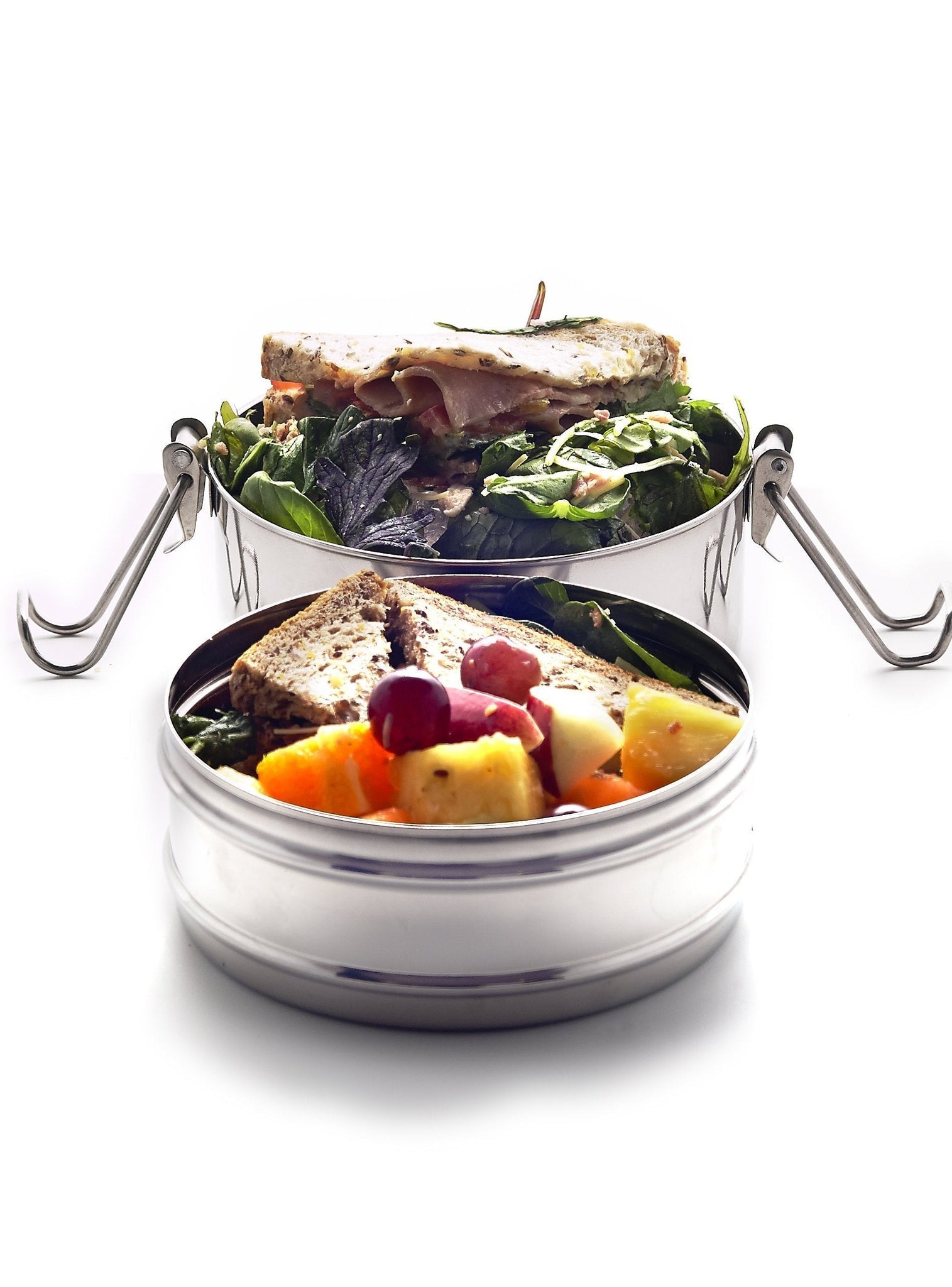 Stainless Steel Round Twin Layered Lunchbox