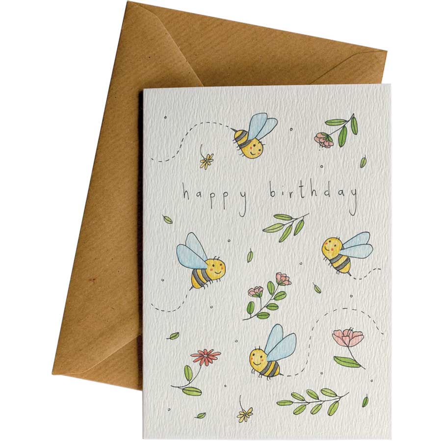 Happy Birthday Bees - Birthday Card