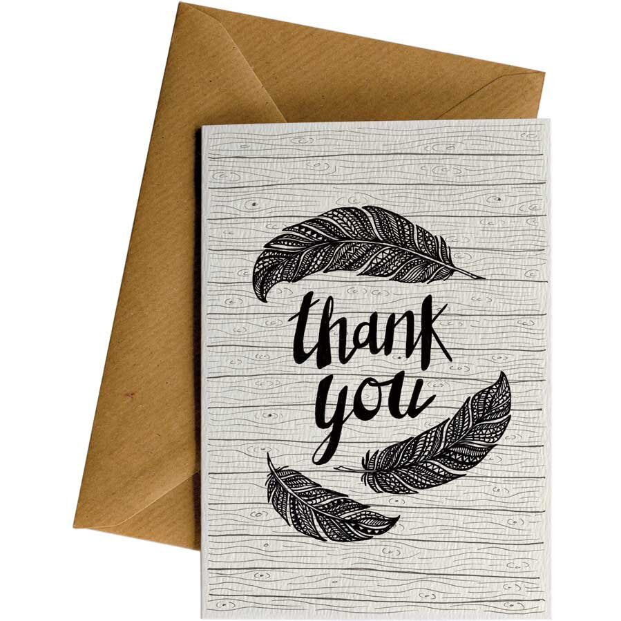 Thank You Feathers - Thank you Card