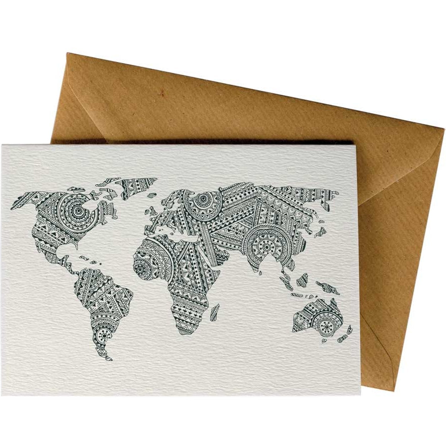 World Map Pattern - Any Occasion Card
