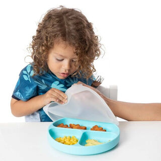 Bumkins Silicone Grip Dish + Lid