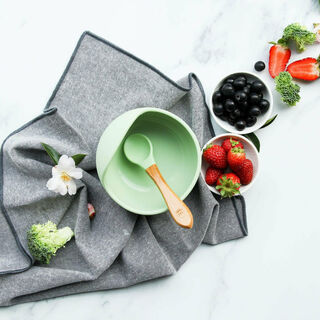 Silicone Baby Bowl + Spoon